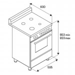 La Germania AMN66 4 E X V Μικτή Κουζίνα με Εστίες Αερίου και Ηλεκτρικό Φούρνο