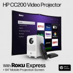 Hp CC200 3-In-1 Λευκός Projector Full HD Λάμπας LED με Ενσωματωμένα Ηχεία & Roku Express
