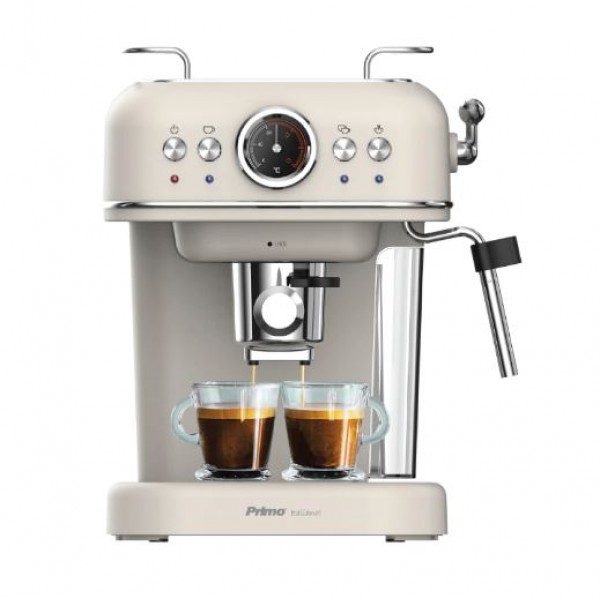 Primo PREM-40445 Καφετιέρα Espresso- Cappucino Ρετρό για Αλεσμένο καφέ και Κάψουλα 20Bar/ 1050W Μπεζ Primo PREM-40445 Καφετιέρα Espresso- Cappucino Ρετρό για Αλεσμένο καφέ και Κάψουλα 20Bar/ 1050W Μπεζ