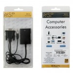 Nsp N15 Μαύρος Μετατροπέας 3.5mm Vga Αρσενικό Σε Hdmi Θηλυκή Θύρα (8336560)