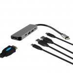 Nsp N16 Γκρι USB-C Hub 5 Σε 1 Type-C σε Hdmi 4K με 2 θύρες Usb, PD 3.0 & Type-C (8340239)