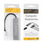 Nsp N16 Γκρι USB-C Hub 5 Σε 1 Type-C σε Hdmi 4K με 2 θύρες Usb, PD 3.0 & Type-C (8340239)