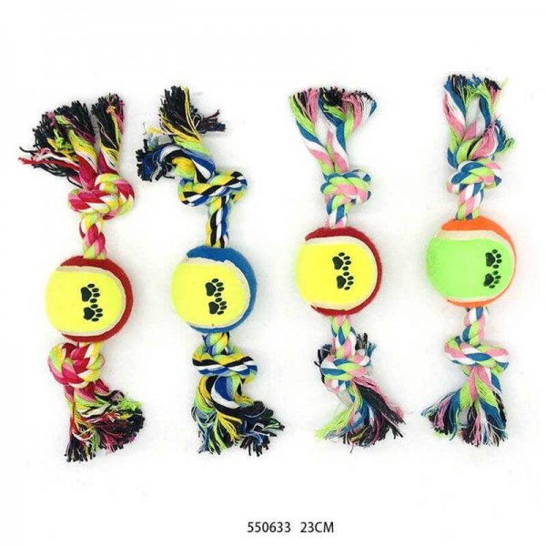 Παιχνίδι σκύλου σχοινί με μπάλα - 23cm - 550633