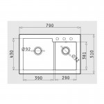 Pyramis Diplos (79x51) 1 3/4B Industrial Grey Νεροχύτης 070198001