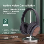 Akai BTH-W150ANC Ασύρματα over ear αναδιπλούμενα bamboo ακουστικά με Bluetooth, ΑNC, NTC, handsfree