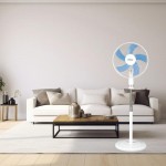 Primo PRSF-80447 Ανεμιστήρας με Ορθοστάτη Λευκό/Μπλέ 50W