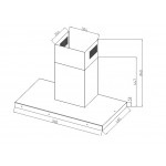 Davoline Tate 90 Inox-Black Επιτοίχιος Απορροφητήρας Καμινάδα 90cm με inverter μοτέρ 620 m3