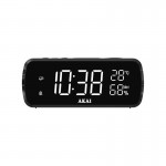 Akai ACR-1080 Ψηφιακό ρολόι-ξυπνητήρι με ραδιόφωνο FM, USB για φόρτιση, ένδειξη θερμοκρασίας-υγρασία