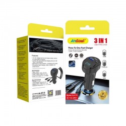 Andowl 3 σε 1 Φορτιστής Αυτοκινήτου με USB/Type C/IOS Q-C70