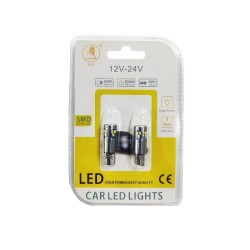 EJC Λάμπες Αυτοκινήτου T10-2016-18SMD 12v 2τμχ ψυχρό φως