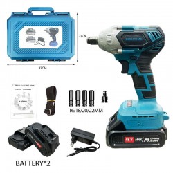 Bisutime Κρουστικό κλειδί μπαταρίας Μπουλονόκλειδο με 2 Μπαταρίες 48W 5.0Ah