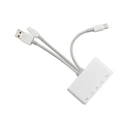Andowl 5 σε 1 Lightning+Type C+USB A Card Reader με 3 Καλώδια Andowl Q-Z09 