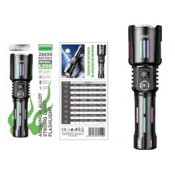 Andowl Επαναφορτιζόμενος Φακός Led 3200mAh με 5 λειτουργίες με δυνατότητα ζουμ L550 
