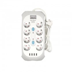 Qiao Sheng Πολύμπριζο 8 Θέσεων 10Α/250V-2500W 2m NO:3278
