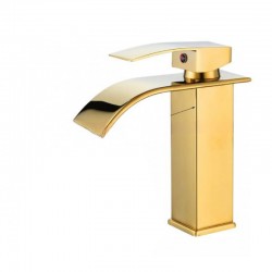 Μπαταρία Νιπτήρα Καταρράκτης Τετράγωνη Χρυσή The Box TBGL-746