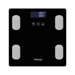 Ζυγαριά Σώματος Λιπομετρητής PRBS-40465 Primo 180Kg Υάλινη Mαύρη/Inox