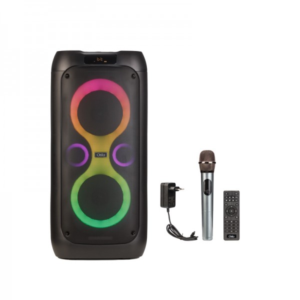 Osio OBT-8050 Φορητό ηχείο Bluetooth με USB, TF, TWS, AUX, LED, RC, FM, τηλεχειριστήριο, ασύρματο μι