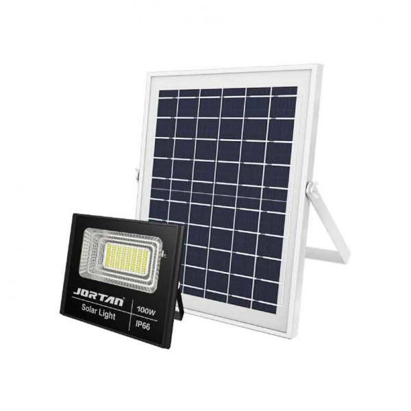 Jortan Ηλιακός Προβολέας Με Τηλεχειριστήριο LED 100W IP66
