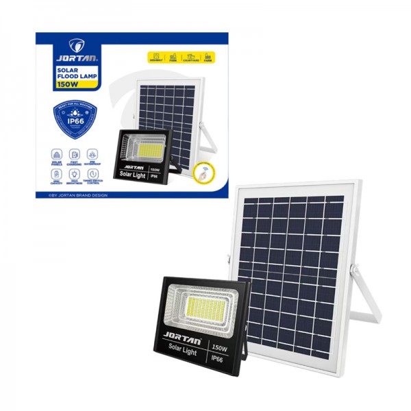 Jortan Ηλιακός Προβολέας Με Τηλεχειριστήριο LED 150W IP66