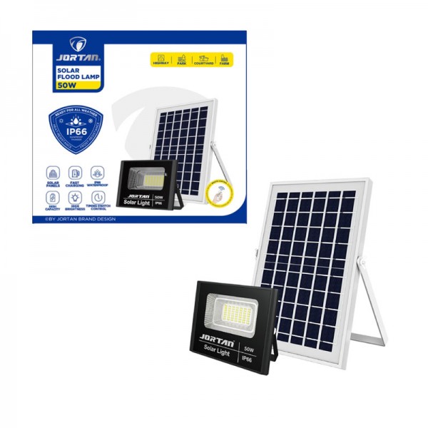 Jortan Ηλιακός Προβολέας Με Τηλεχειριστήριο LED 50W IP66