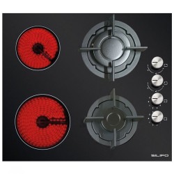 SILIFO SF6113 Εστία Μικτή 2 Υγραερίου και 2 Κεραμικά Μαύρη (4 Έτη Εγγύηση)