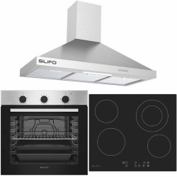 Σετ SILIFO SF6850BOI & SF6822HV5 & SF6618 Φούρνος 83lt, Κεραμική Εστία & Απορροφητήρας 92079 (4 Έτη Εγγύηση)
