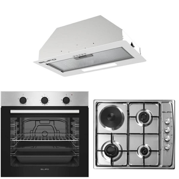 Σετ SILIFO SF6850BOI & SF6100 & SF6615 Φούρνος 83lt, Μικτή Εστία & Μηχανισμός Απορρόφησης 92083 (4 Έτη Εγγύηση) Σετ SILIFO SF6850BOI & SF6100 & SF6615 Φούρνος 83lt, Μικτή Εστία & Μηχανισμός Απορρόφησης 92083 (4 Έτη Εγγύηση)