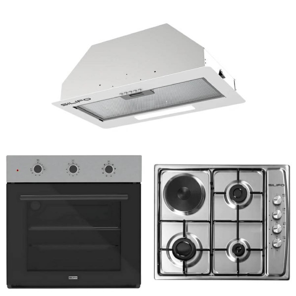 Σετ SILIFO SF6008 & SF6100 & SF6615 Φούρνος, Μικτή Εστία & Μηχανισμός Απορρόφησης 92270 Σετ SILIFO SF6008 & SF6100 & SF6615 Φούρνος, Μικτή Εστία & Μηχανισμός Απορρόφησης 92270