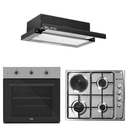 Σετ SILIFO SF6008 & SF6100 & SF6665 Φούρνος, Μικτή Εστία & Απορροφητήρας 92271