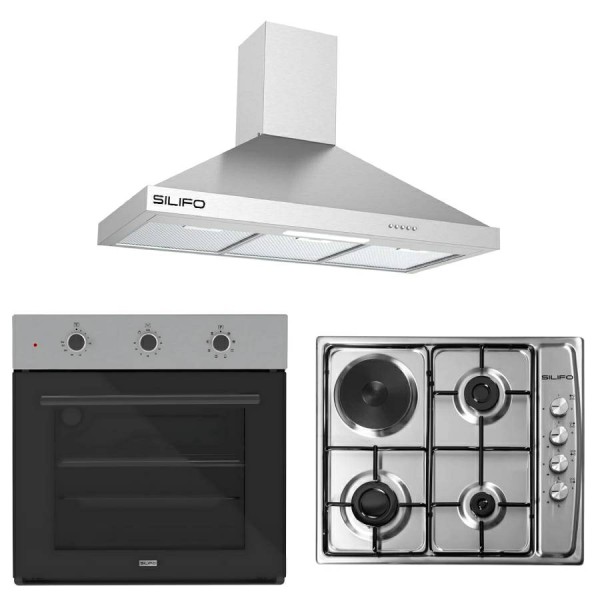 Σετ SILIFO SF6008 & SF6100 & SF6618 Φούρνος, Μικτή Εστία & Απορροφητήρας 92275 Σετ SILIFO SF6008 & SF6100 & SF6618 Φούρνος, Μικτή Εστία & Απορροφητήρας 92275