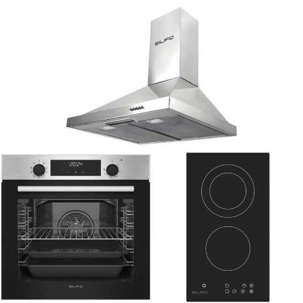 Σετ SILIFO SF6855BOI & SF6802HDV3 & SF6619 Φούρνος 76lt, Εστία Domino & Απορροφητήρας 93493 (4 Έτη Εγγύηση) Σετ SILIFO SF6855BOI & SF6802HDV3 & SF6619 Φούρνος 76lt, Εστία Domino & Απορροφητήρας 93493 (4 Έτη Εγγύηση)