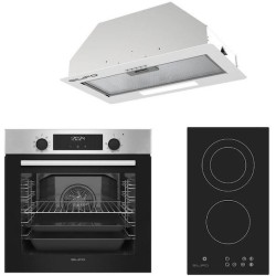 Σετ SILIFO SF6855BOI & SF6802HDV3 & SF6615 Φούρνος 76lt, Εστία Domino & Μηχανισμός Απορρόφησης 93494 (4 Έτη Εγγύηση)