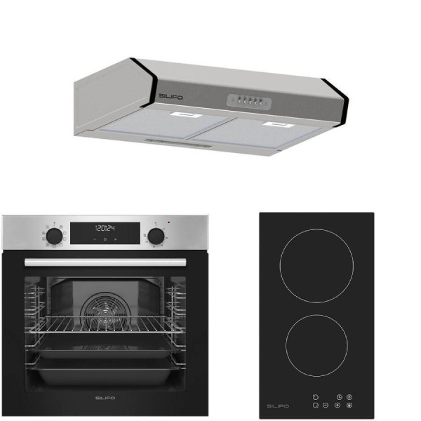 Σετ SILIFO SF6855BOI & SF6801HDV2 & SF6683 Φούρνος 76lt, Εστία Domino & Απορροφητήρας 93499 (4 Έτη Εγγύηση) Σετ SILIFO SF6855BOI & SF6801HDV2 & SF6683 Φούρνος 76lt, Εστία Domino & Απορροφητήρας 93499 (4 Έτη Εγγύηση)