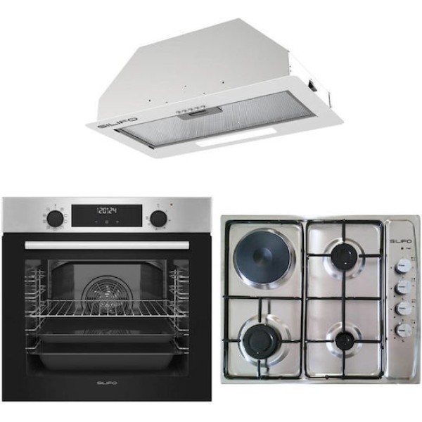 Σετ SILIFO SF6855BOI & SF6100 & SF6615 Φούρνος 76lt, Μικτή Εστία & Μηχανισμός Απορρόφησης 93508 (4 Έτη Εγγύηση) Σετ SILIFO SF6855BOI & SF6100 & SF6615 Φούρνος 76lt, Μικτή Εστία & Μηχανισμός Απορρόφησης 93508 (4 Έτη Εγγύηση)