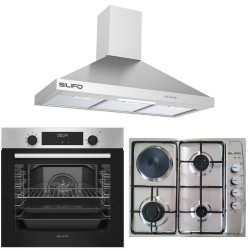 Σετ SILIFO SF6855BOI & SF6100 & SF6618 Φούρνος 76lt, Μικτή Εστία & Απορροφητήρας 93613 (4 Έτη Εγγύηση)