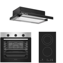 Σετ SILIFO SF6850BOI & SF6802HDV3 & SF6665 Φούρνος 83lt, Εστία Domino & Απορροφητήρας 93645 (4 Έτη Εγγύηση)