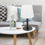 AddLiving 3236 Μαύρο φωτιστικό LED επιτραπέζιο και επαναφορτιζόμενο 28cm με IP44, 5000K+RGB χρώματα και ρύθμιση φωτεινότητας