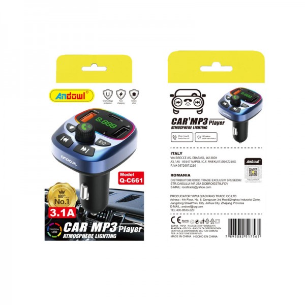Andowl Πομπός αυτοκινήτου MP3 Player Q-C661