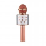 Ασύρματο Μικρόφωνο Καραόκε Bluetooth Με Ηχείο WS-858 Ροζ Χρυσό