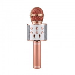 Ασύρματο Μικρόφωνο Καραόκε Bluetooth Με Ηχείο WS-858 Ροζ Χρυσό