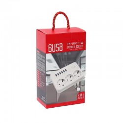 Πολύμπριζο 3 θέσεων και 6 θύρες USB 4.1Α CX-U613