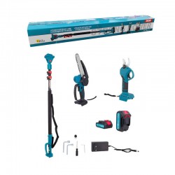 Σετ αλυσοπρίονο & ψαλίδι κλαδέματος με 2 μπαταρίες 168V & τηλεσκοπικό κοντάρι 