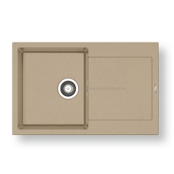 Pyramis Ithaka 79x50 1B 1D Γρανιτένιος Νεροχύτης Αντιστρεφόμενος Pyragranite Dark Beige