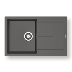 Pyramis Ithaka 79x50 1B 1D Γρανιτένιος Νεροχύτης Αντιστρεφόμενος Pyragranite Iron Grey