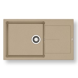 Pyramis Ithaka Plus 86x50 1B 1D Γρανιτένιος Νεροχύτης Αντιστρεφόμενος Pyragranite Dark Beige