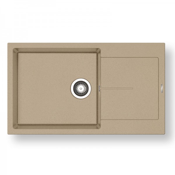 Pyramis Ithaka Plus 86x50 1B 1D Γρανιτένιος Νεροχύτης Αντιστρεφόμενος Pyragranite Dark Beige