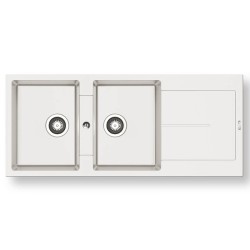 Pyramis Ithaka 116x50 2B 1D Γρανιτένιος Νεροχύτης Αντιστρεφόμενος Pyragranite Snow