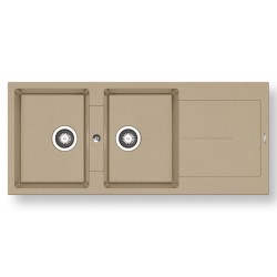 Pyramis Ithaka 116x50 2B 1D Γρανιτένιος Νεροχύτης Αντιστρεφόμενος Pyragranite Dark Beige