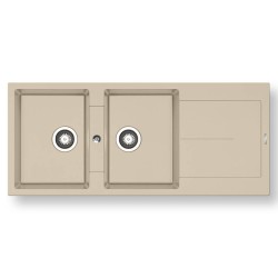 Pyramis Ithaka 116x50 2B 1D Γρανιτένιος Νεροχύτης Αντιστρεφόμενος Pyragranite Ivory