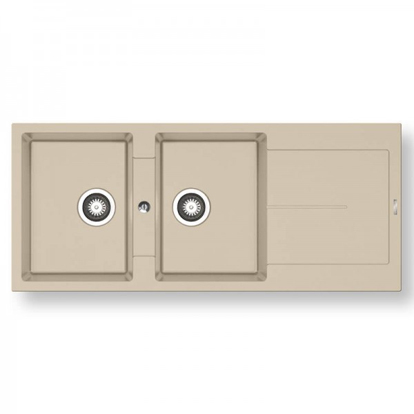 Pyramis Ithaka 116x50 2B 1D Γρανιτένιος Νεροχύτης Αντιστρεφόμενος Pyragranite Ivory